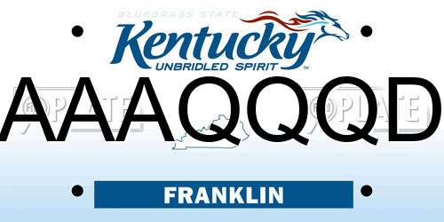 AAAQQQD Kentucky License Plate