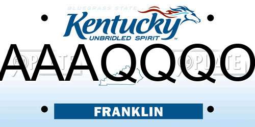 AAAQQQO Kentucky License Plate