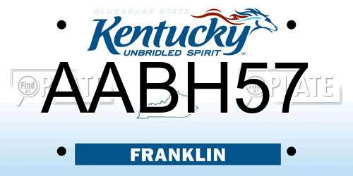 AABH57 Kentucky License Plate