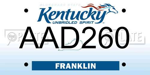 AAD260 Kentucky License Plate