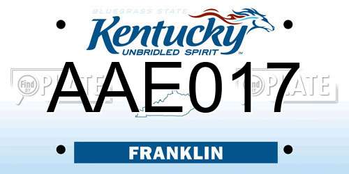 AAE017 Kentucky License Plate