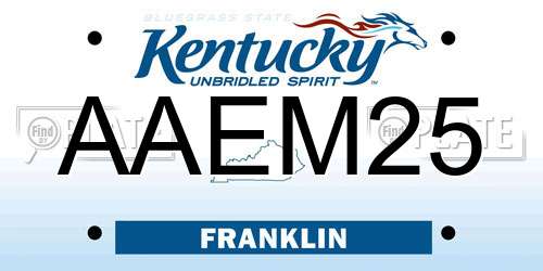 AAEM25 Kentucky License Plate