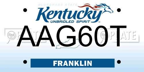 AAG60T Kentucky License Plate