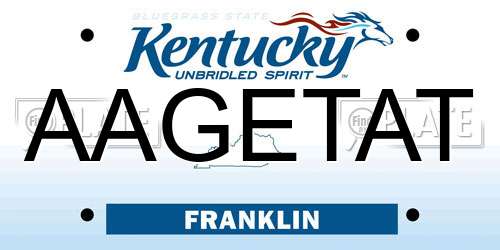 AAGETAT Kentucky License Plate