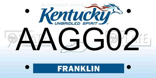 AAGG02 Kentucky License Plate