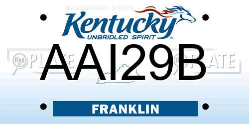 AAI29B Kentucky License Plate