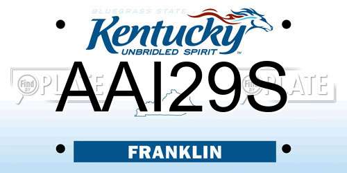 AAI29S Kentucky License Plate