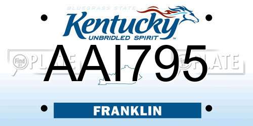 AAI795 Kentucky License Plate