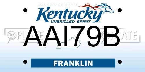 AAI79B Kentucky License Plate
