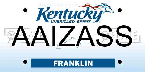 AAIZASS Kentucky License Plate