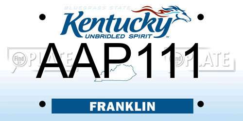 AAP111 Kentucky License Plate