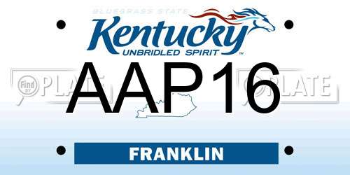 AAP16 Kentucky License Plate