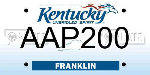 AAP200 Kentucky License Plate
