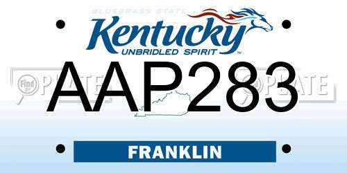 AAP283 Kentucky License Plate