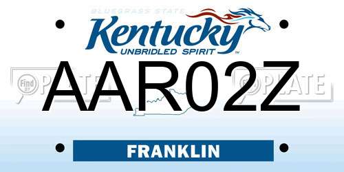 AAR02Z Kentucky License Plate