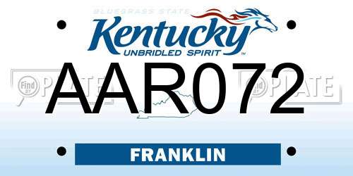 AAR072 Kentucky License Plate