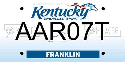 AAR07T Kentucky License Plate
