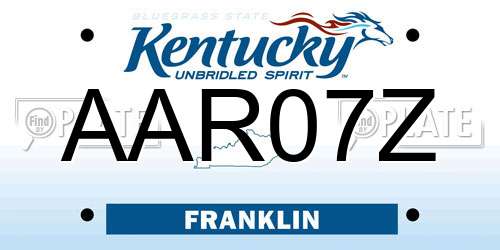 AAR07Z Kentucky License Plate
