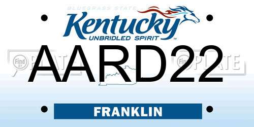 AARD22 Kentucky License Plate