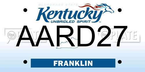 AARD27 Kentucky License Plate