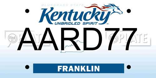 AARD77 Kentucky License Plate