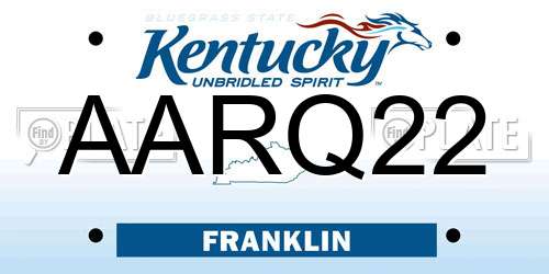 AARQ22 Kentucky License Plate
