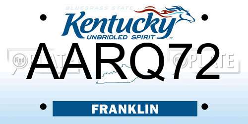 AARQ72 Kentucky License Plate