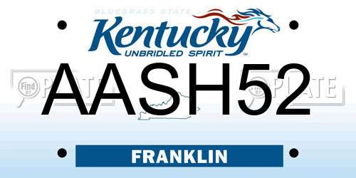 AASH52 Kentucky License Plate