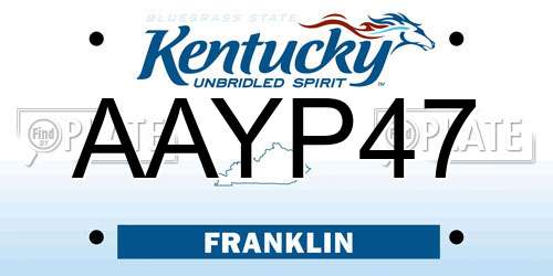 AAYP47 Kentucky License Plate