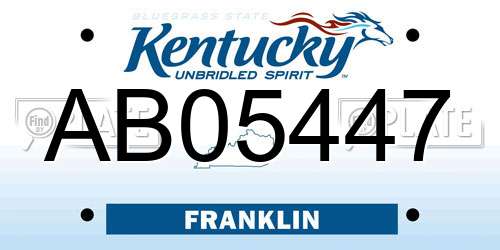 AB05447 Kentucky License Plate