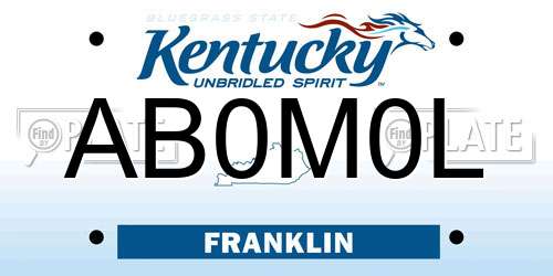 AB0M0L Kentucky License Plate