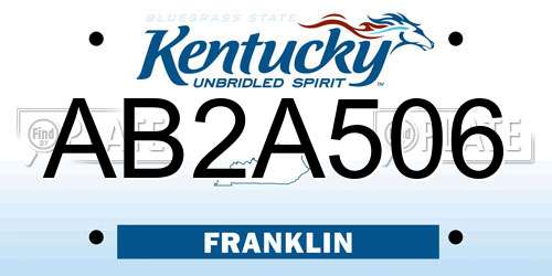 AB2A506 Kentucky License Plate