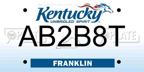 AB2B8T Kentucky License Plate