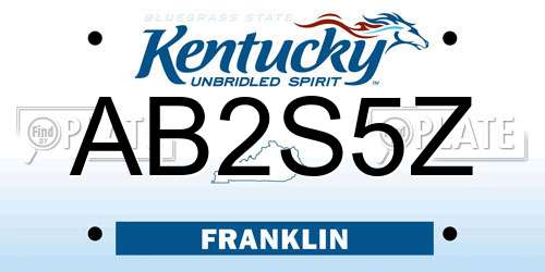 AB2S5Z Kentucky License Plate