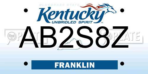 AB2S8Z Kentucky License Plate