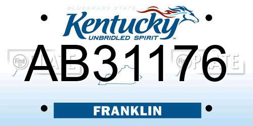 AB31176 Kentucky License Plate