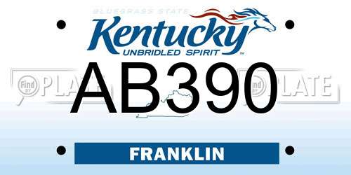 AB390 Kentucky License Plate
