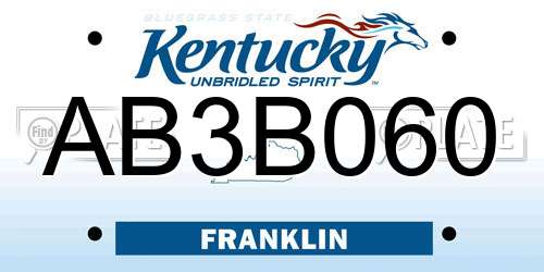 AB3B060 Kentucky License Plate