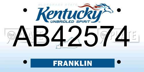 AB42574 Kentucky License Plate