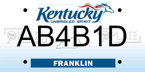 AB4B1D Kentucky License Plate