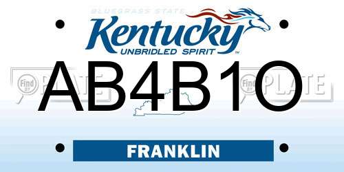 AB4B1O Kentucky License Plate