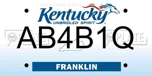 AB4B1Q Kentucky License Plate