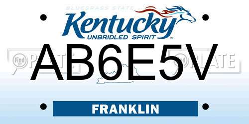 AB6E5V Kentucky License Plate