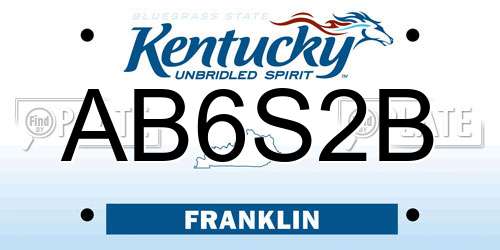 AB6S2B Kentucky License Plate