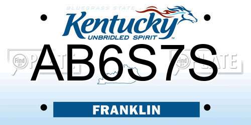 AB6S7S Kentucky License Plate