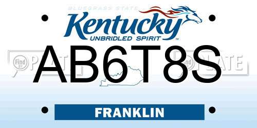 AB6T8S Kentucky License Plate