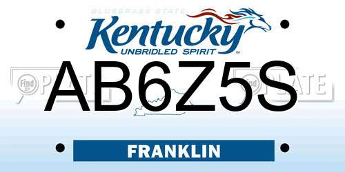 AB6Z5S Kentucky License Plate