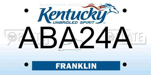 ABA24A Kentucky License Plate