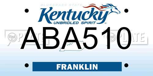 ABA510 Kentucky License Plate