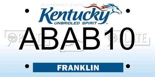 ABAB10 Kentucky License Plate
